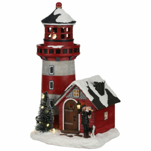 Luville - Lighthouse - op batterij - 19 x 16 x 30 cm