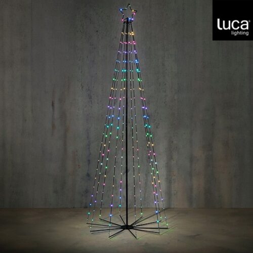 Kerstboom RGB 230 Led 8 Functies - Timer - Dimmer - Zwart D90 x H240 cm