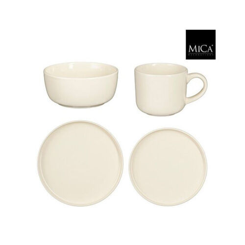 Mica Decorations Servies Ozzu - 28.5x28x32 cm - Aardewerk - Gebroken Wit